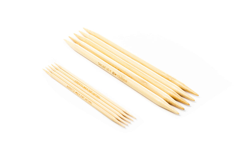 Clover Takumi Bamboo Double Point Knitting Needles - 7 inch Size 11