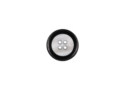 Skacel Collection - Button, Concave White with Black Rim, 20 mm