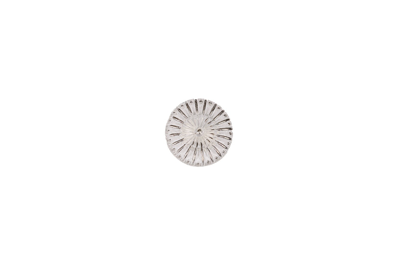 Skacel Collection - Button, Glass Silver on Clear Concave Center, 14 mm