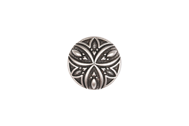 Skacel Collection - Button, Metal Antique Silver Carved, 23 mm