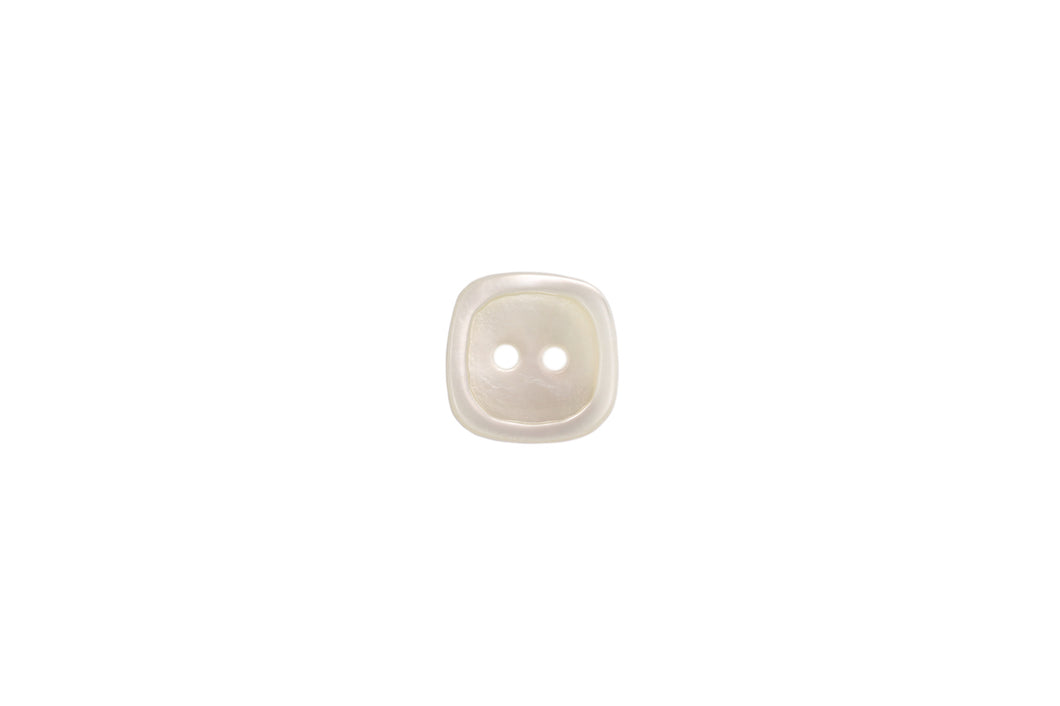 Skacel Collection Button - Rounded Square White Shell, 15mm