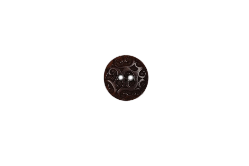 Skacel Collection - Button, Round Ornate Corozo, 15 mm