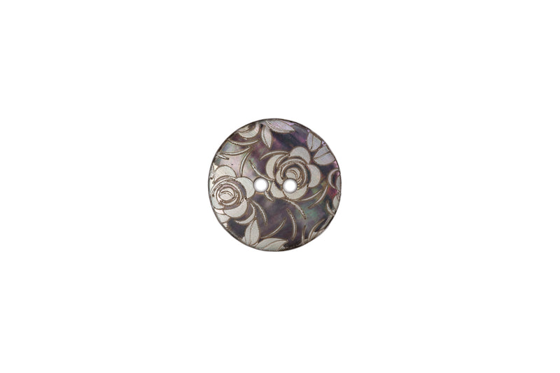 Skacel Collection - Button, Shell Roses Round, 20 mm